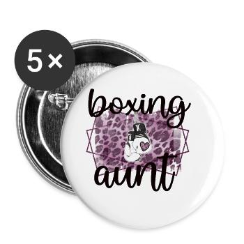 Boxing Aunt Proud Boxing Aunt By Boxer Aunt Gift - Buttons large 2.2''/56 mm (5-pack) - white - Front