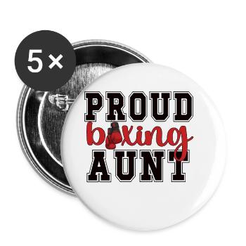 Boxing Aunt Proud Boxing Aunt By Boxer Aunt Gift - Buttons large 2.2''/56 mm (5-pack) - white - Front