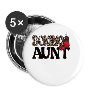 Boxing Aunt Proud Boxing Aunt By Boxer Aunt Gift - Buttons large 2.2''/56 mm (5-pack) - white - Front