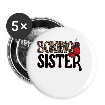 Boxing Sister Gift Proud Boxing Sister Boxer - Buttons large 2.2''/56 mm (5-pack) - white - Front