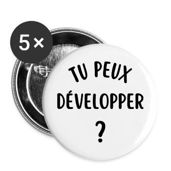 tu peux développer - Lot de 5 grands badges (56 mm) - blanc - Devant