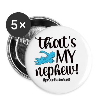 Proud Swimming Aunt Swimmer Swimming Aunt - Buttons large 2.2''/56 mm (5-pack) - white - Front