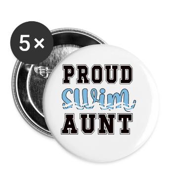 Best Swimming Aunt Aunt Swimmer Swimming Aunt - Buttons large 2.2''/56 mm (5-pack) - white - Front
