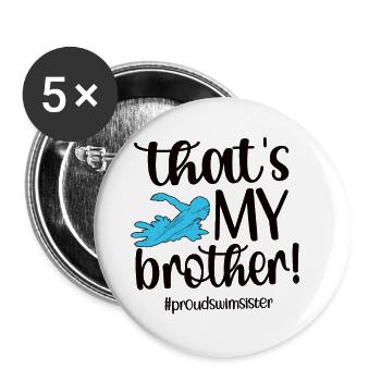 Best Swimming Sister Swimming Sister Swimmer - Buttons large 2.2''/56 mm (5-pack) - white - Front