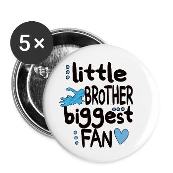 Stolzer Schwimmbruder Kleiner Bruder Schwimmer - Buttons groß 56 mm (5er Pack) - Weiß - Vorne