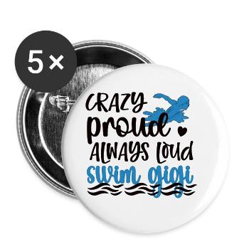 Proud Swimming Gigi Swimmer Gigi Grandma Gift - Buttons large 2.2''/56 mm (5-pack) - white - Front