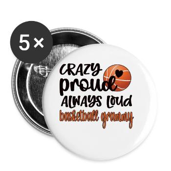 Grammy Oma Von Basketballspieler Basketball Grammy - Buttons groß 56 mm (5er Pack) - Weiß - Vorne