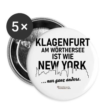 Klagenfurt am Wörthersee - Buttons groß 56 mm (5er Pack) - Weiß - Vorne