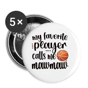 Mawmaw Grandma Of Basketball Player Basketball Mawmaw - Buttons large 2.2''/56 mm (5-pack) - white - Front