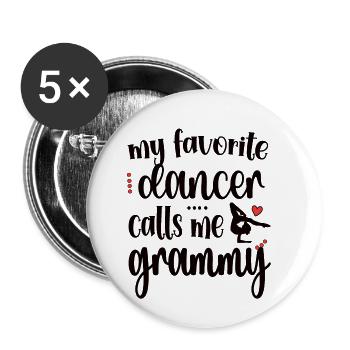 Stolze Tanz Grammy Oma Von Tänzerin Tanzen Grammy - Buttons groß 56 mm (5er Pack) - Weiß - Vorne