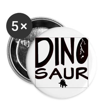 DINO SAUR Font - Buttons groß 56 mm (5er Pack) - Weiß - Vorne