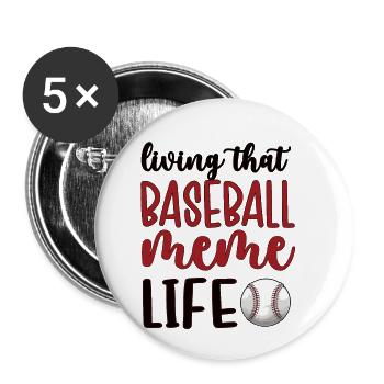 Fiers mèmes Grand-mère du joueur de baseball mème de baseball - Lot de 5 grands badges (56 mm) - blanc - Devant