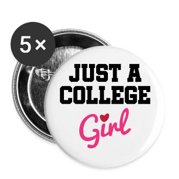 Juste une collégienne - Lot de 5 grands badges (56 mm) - blanc - Devant