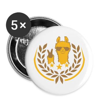 Chill No Drama Llama - Buttons large 2.2''/56 mm (5-pack) - white - Front