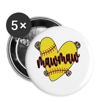 Mawmaw Grandma Of a Softball Player Softball Mawmaw - Buttons large 2.2''/56 mm (5-pack) - white - Front