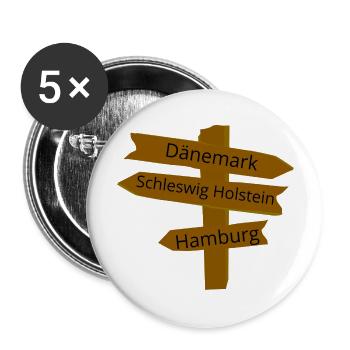 wegweiser - Buttons groß 56 mm (5er Pack) - Weiß - Vorne