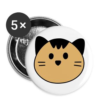 Cute cat - Buttons groß 56 mm (5er Pack) - Weiß - Vorne