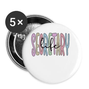 Proud Secretary Appreciation Office Worker - Buttons large 2.2''/56 mm (5-pack) - white - Front