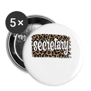 Meilleur secrétaire Appréciation Employé de bureau - Lot de 5 grands badges (56 mm) - blanc - Devant