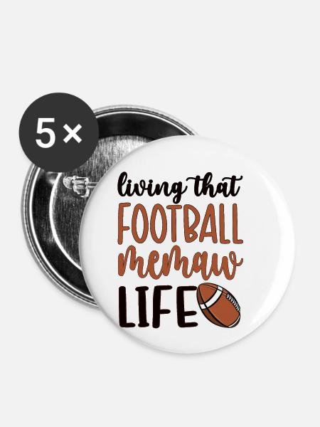 Football Memaw Grandma Of Football Player Memaw - Buttons groß 56 mm (5er Pack) - Weiß