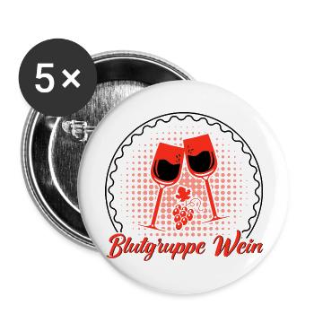 Wein Weinliebhaber Weintrinker Weinfest Geschenk - Buttons groß 56 mm (5er Pack) - Weiß - Vorne