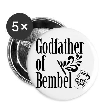 Godfather of Bembel #FrankfurtShirts - Buttons large 2.2''/56 mm (5-pack) - white - Front