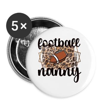 Nounou de football Grand-mère de joueur de football nounou - Lot de 5 grands badges (56 mm) - blanc - Devant