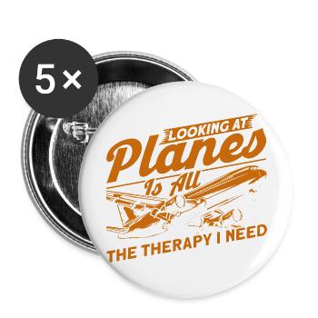 Flugzeug Pilot Flugzeuge Flugzeug Landung Geschenk - Buttons groß 56 mm (5er Pack) - Weiß - Vorne