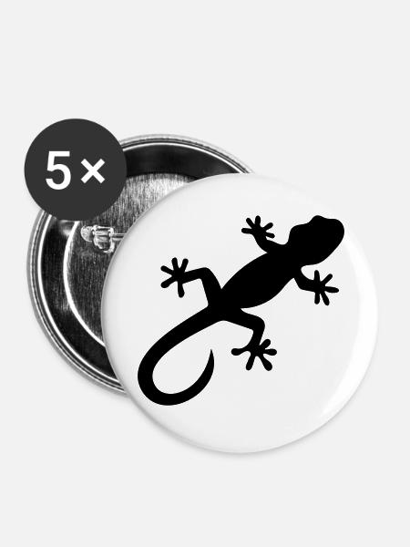 Gecko - Buttons groß 56 mm (5er Pack) - Weiß