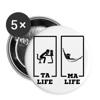 ta life ma life - Lot de 5 grands badges (56 mm) - blanc - Devant