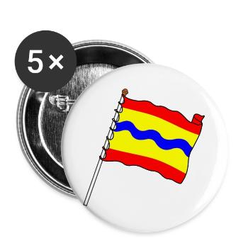 Flagge Overijssel die Flagge der Provinz Overijselse - Buttons groß 56 mm (5er Pack) - Weiß - Vorne