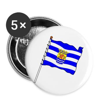 Flagge Zeeland Zeeland Provinz Flagge - Buttons groß 56 mm (5er Pack) - Weiß - Vorne