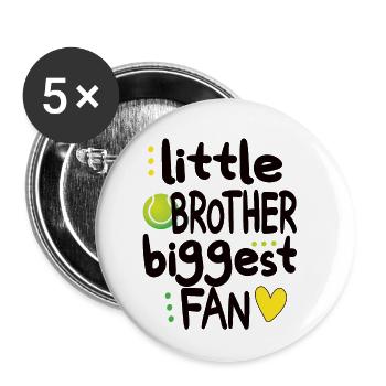 Fier petit frère de tennis d’un joueur de tennis - Lot de 5 grands badges (56 mm) - blanc - Devant