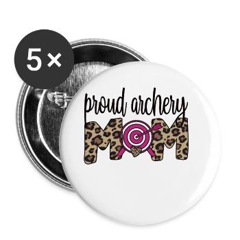 Proud Archery Mom Of Archers Mother - Buttons large 2.2''/56 mm (5-pack) - white - Front