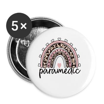 Notfallsanitäter Paramedic Rettungssanitäter - Buttons large 2.2''/56 mm (5-pack) - white - Front