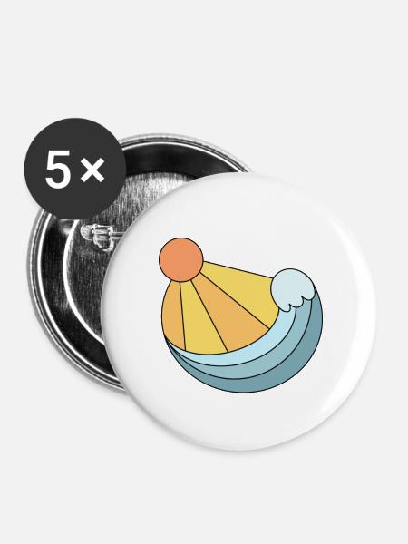 The Wave - Buttons groß 56 mm (5er Pack) - Weiß