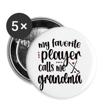 Proud Field Hockey Grandmother Field Hockey Player Grandma - Buttons large 2.2''/56 mm (5-pack) - white - Front