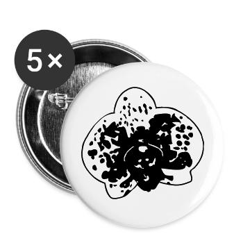 Fleur d’orchidée - Lot de 5 grands badges (56 mm) - blanc - Devant