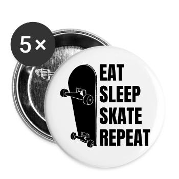 Skateboard Longboard Skater Skateboarding Sakten - Buttons groß 56 mm (5er Pack) - Weiß - Vorne