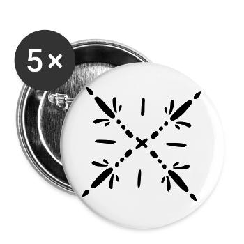 Mandala flocon de neige - Lot de 5 grands badges (56 mm) - blanc - Devant