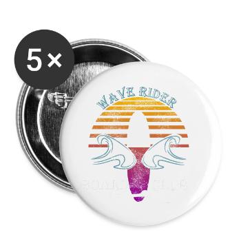 Surfer - Buttons groß 56 mm (5er Pack) - Weiß - Vorne