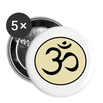 Om - Buttons groß 56 mm (5er Pack) - Weiß - Vorne