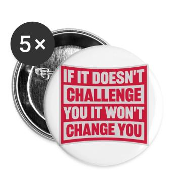 Séance d’entraînement Fitness Motivation Citation - Lot de 5 grands badges (56 mm) - blanc - Devant