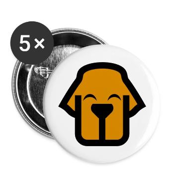 Dog Face Comic Logo - Buttons large 2.2''/56 mm (5-pack) - white - Front