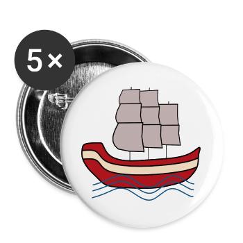 Sailboat Northern Germany Sailor Sailor Captain - Buttons large 2.2''/56 mm (5-pack) - white - Front
