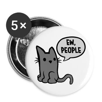 ew people Katze Haustier - Buttons groß 56 mm (5er Pack) - Weiß - Vorne