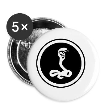 Snake Cobra - Buttons large 2.2''/56 mm (5-pack) - white - Front