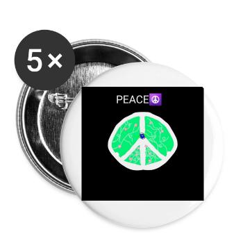 Peace - Buttons large 2.2''/56 mm (5-pack) - white - Front
