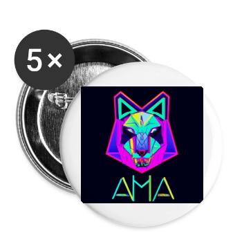 Animal Potrait NEON PopArt - Buttons groß 56 mm (5er Pack) - Weiß - Vorne