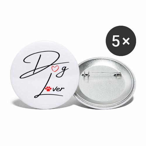 Dog Lover - Buttons groß 56 mm (5er Pack)
